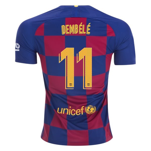 Camiseta Barcelona NO.11 O.Dembele Primera equipo 2019-20 Azul Rojo